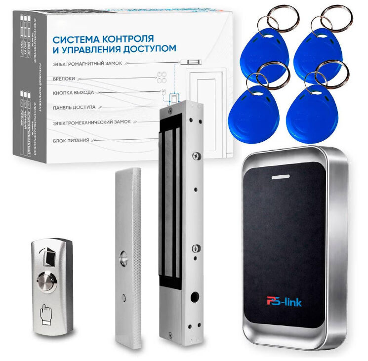 Комплект СКУД KIT-MT1301MF-WP-280 до 10000 пользователей, металл, тип Mifare, магнитный замок 280 кг