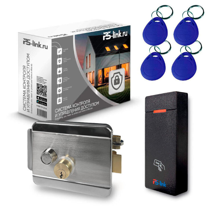 Комплект СКУД KIT-M010MF-WP-SS эл. механический замок, RFID