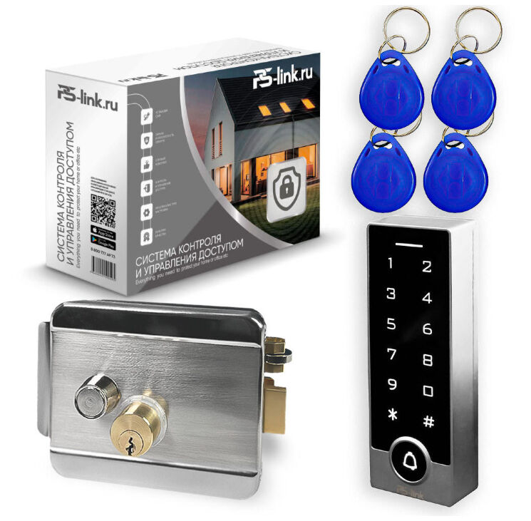 Комплект СКУД KIT-TB2EM-WP-SL эл. механический замок, сенсорная панель, RFID, металл