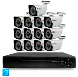 Комплект видеонаблюдения AHD 2Мп KIT-C213HD 13 камер для улицы, ночная съемка, датчик движения