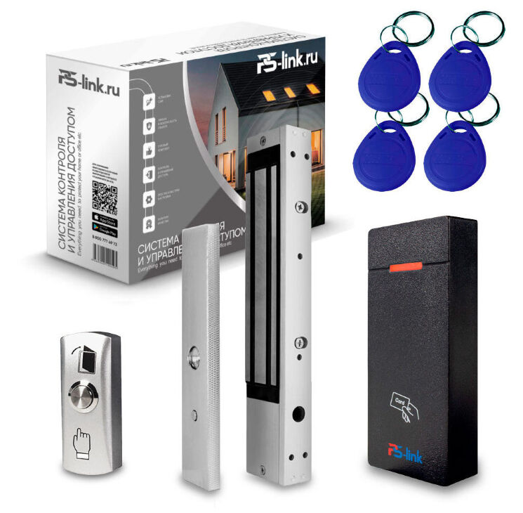 Комплект СКУД KIT-M010MF-WP-350 эл. магнитный замок 350кг, RFID