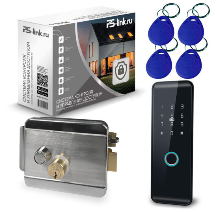 Система СКУД KIT-H102-SSM / сканер отпечатков / эл. механический замок / RFID, WIFI