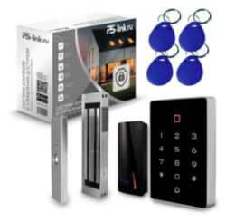 Система СКУД PS-Link KIT-T12MF-P-180 / эл. магнитный замок 180кг / 2 считывателя RFID / Mifare