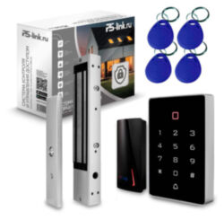 Система СКУД PS-Link KIT-T12MF-P-280LED / эл. магнитный замок 280кг / 2 считывателя RFID / Mifare