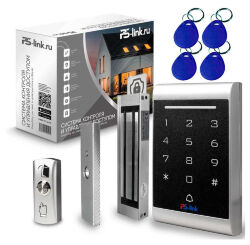 Система СКУД  KIT-1203MF-180 электромагнитный замок 180кг тип НО, кодовая панель Mifare 13.56, 2000 пользователей, IP40