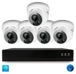 Комплект видеонаблюдения IP 5Мп  KIT-A505IPM-POE 5 камер с микрофоном для помещения, питание PoE, ночная съёмка