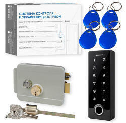 Комплект СКУД KIT-TF3EM-WP-W-G эл. механический замок, RFID, WIFI, отпечаток, защита IP66
