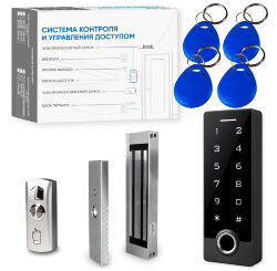 Комплект СКУД KIT-TF3EM-WP-W-180 эл. магнитный замок 180кг, RFID, WIFI, отпечаток