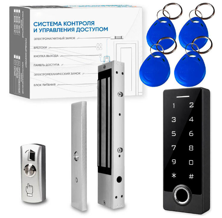 Комплект СКУД KIT-TF3EM-WP-W-350 эл. магнитный замок 350кг, RFID, WIFI, отпечаток