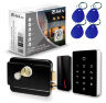 Система СКУД KIT-T12MF-P-B на 1 дверь, сенсорная панель, 2 считывателя Mifare, черный замок, НЗ тип